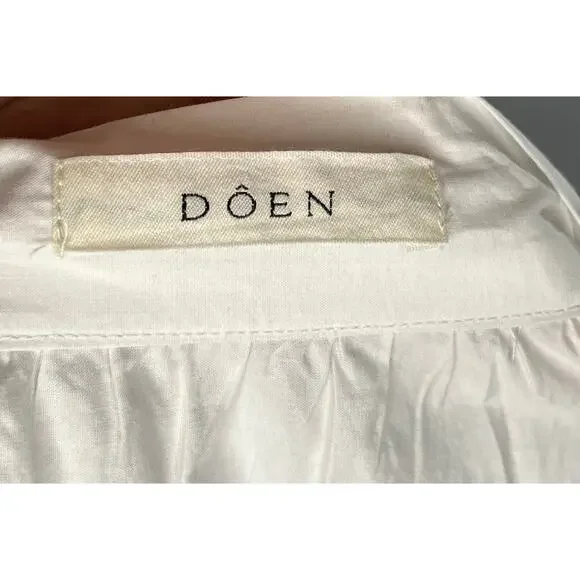 DOEN Sz M Medium Sebastiane Skirt Midi Scalloped Ivory Powder A-Line - Picture 3 of 16